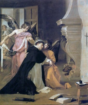 saint ambrose Tableau Peinture - La tentation de saint Thomas d’Aquin Diego Velázquez